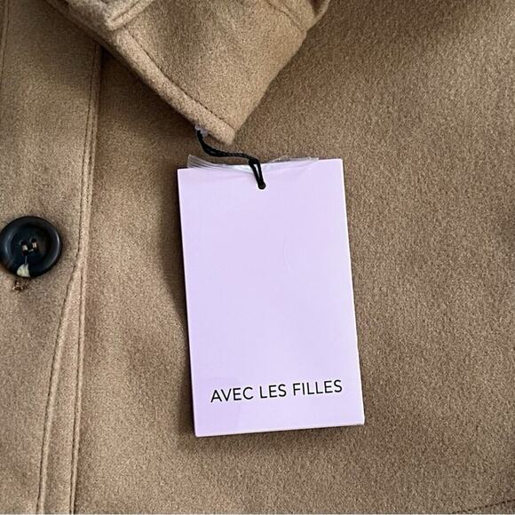 NWT Avec Les Filles Anthropologie Cognac Brown Shirt Tail Button Up Shacket - Picture 6 of 7